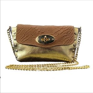 Crossbody Leather Gold Chain Mini Pursue